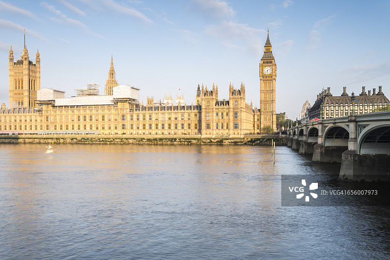 威斯敏斯特宫和威斯敏斯特桥图片素材