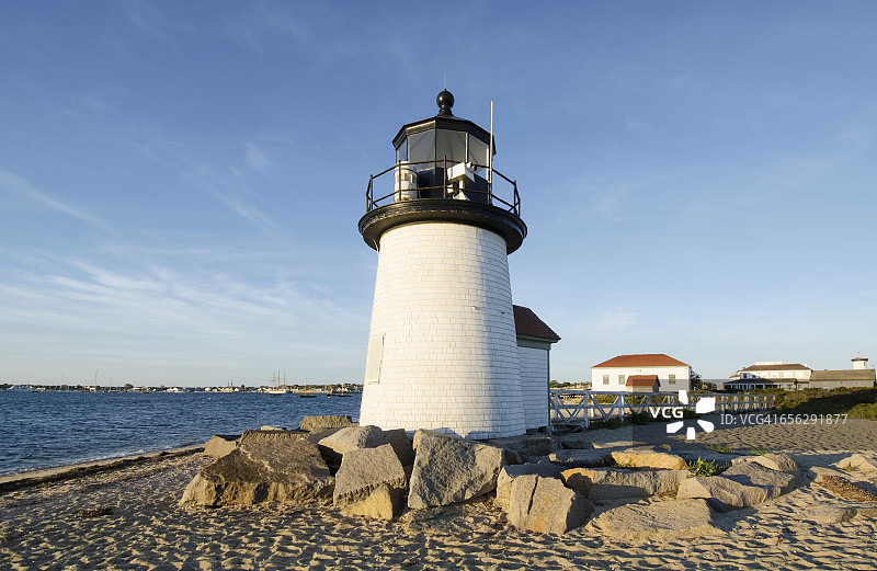 美国马萨诸塞州楠塔基特岛布兰特角灯塔图片素材