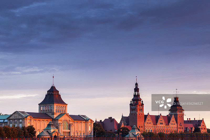 波兰西波美拉尼亚什切青的古老建筑图片素材