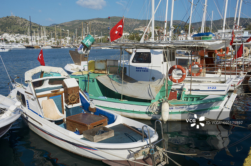 博德鲁姆港的船只图片素材