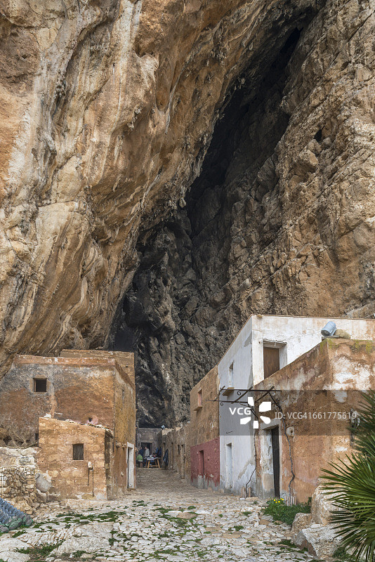 意大利西西里特拉帕尼省库斯托纳奇曼贾帕内石窟村庄露天博物馆图片素材