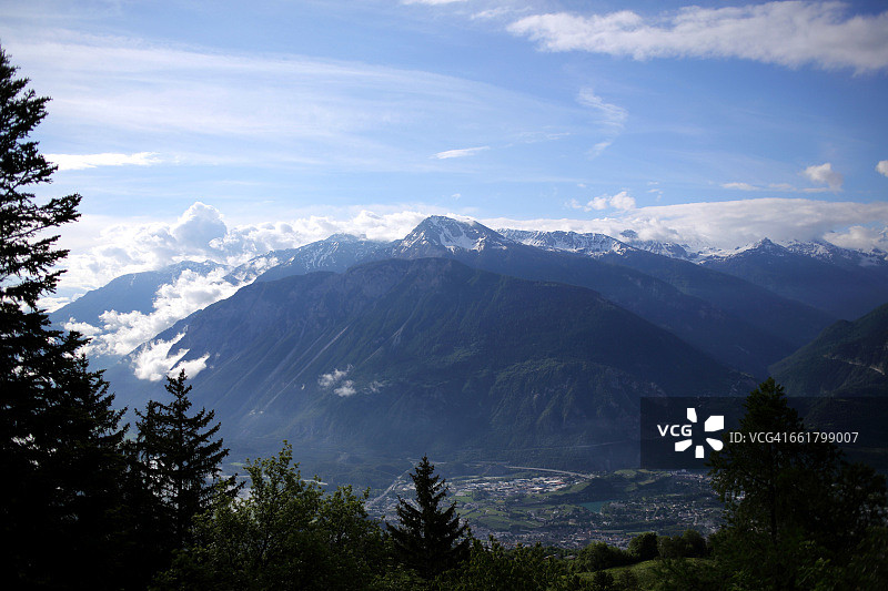 瑞士 Crans-Montana 山脉风光图片素材