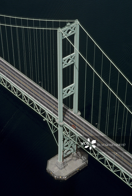 塔科马海峡双悬索桥航拍图片素材