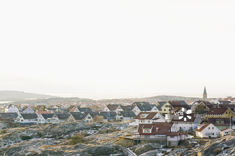 晴空下的住宅区图片素材