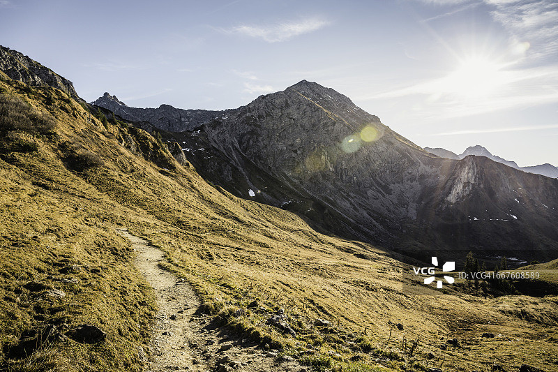 奥地利克莱恩瓦尔瑟塔尔山地自行车区图片素材