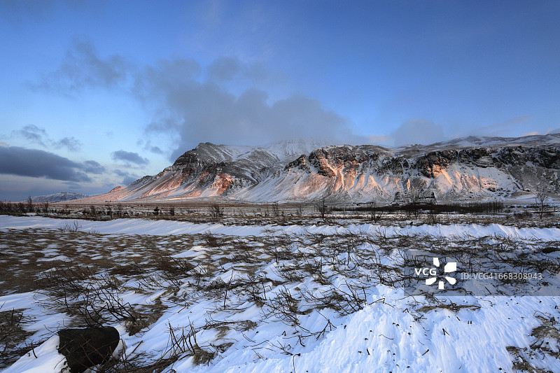 埃斯亚山上的冬季日出图片素材