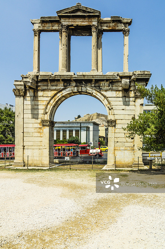 希腊，雅典，哈德良拱门图片素材