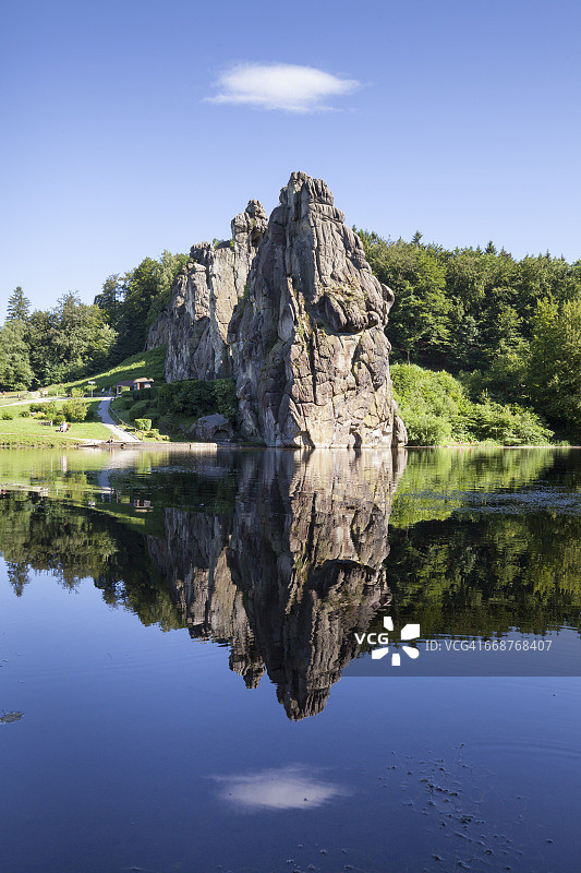 德国霍恩巴特迈恩贝格条顿堡森林外部石柱砂岩地貌图片素材