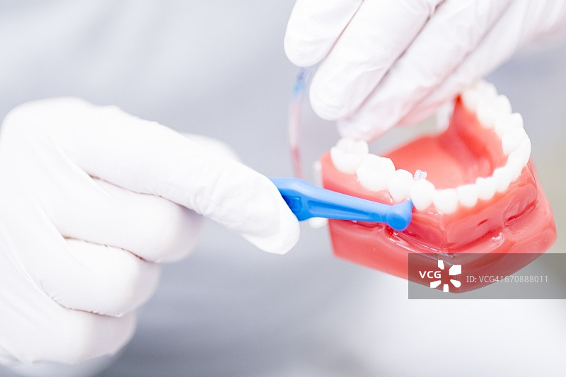 牙医示范清洁图片素材