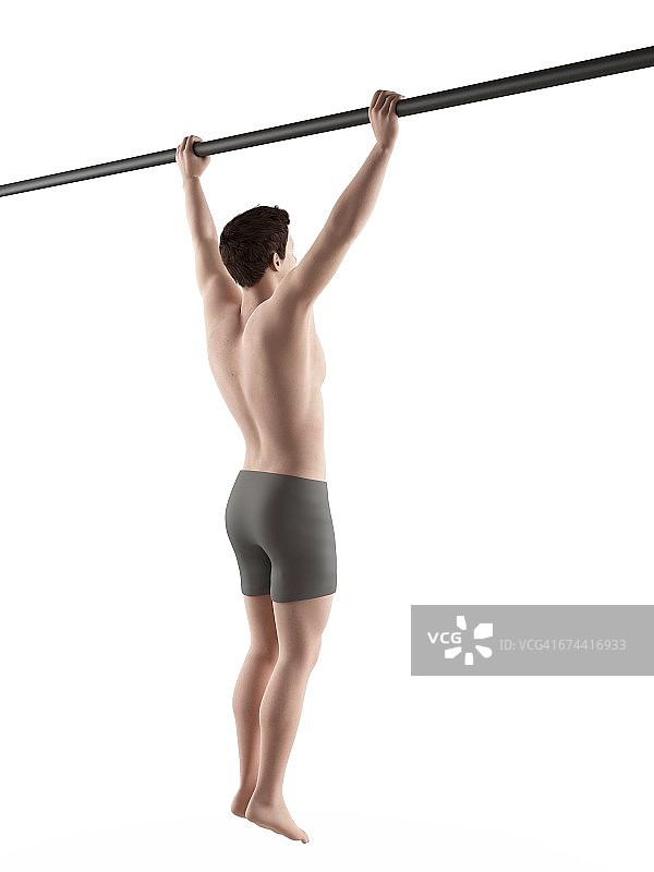 在易拉宝上锻炼的人图片素材