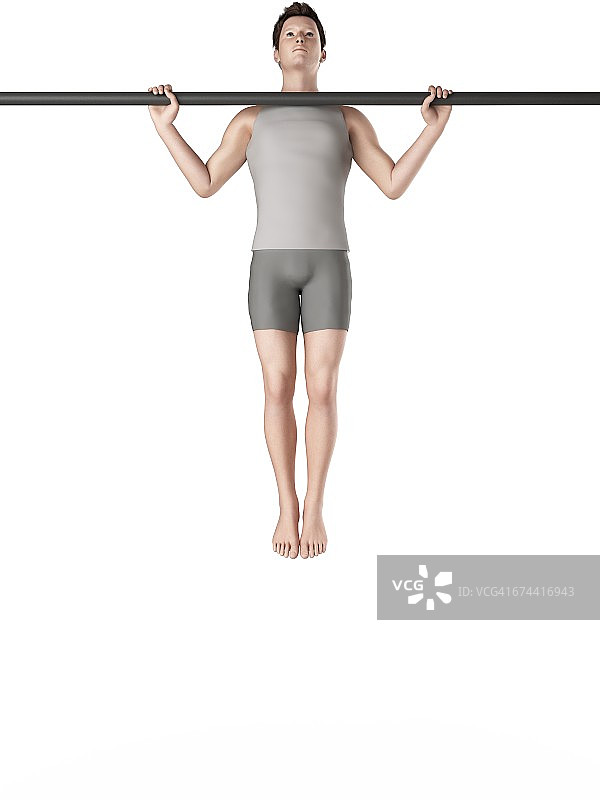 在易拉宝上锻炼的人图片素材