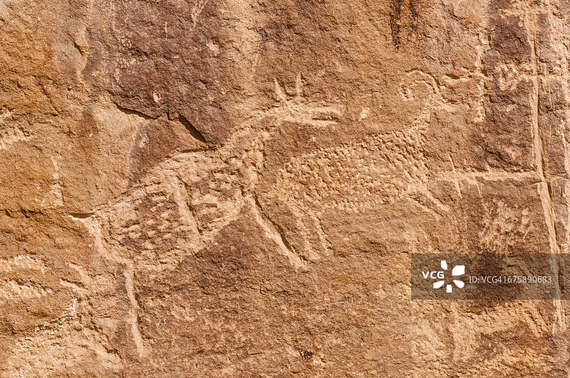 犹他州九英里峡谷岩刻图片素材