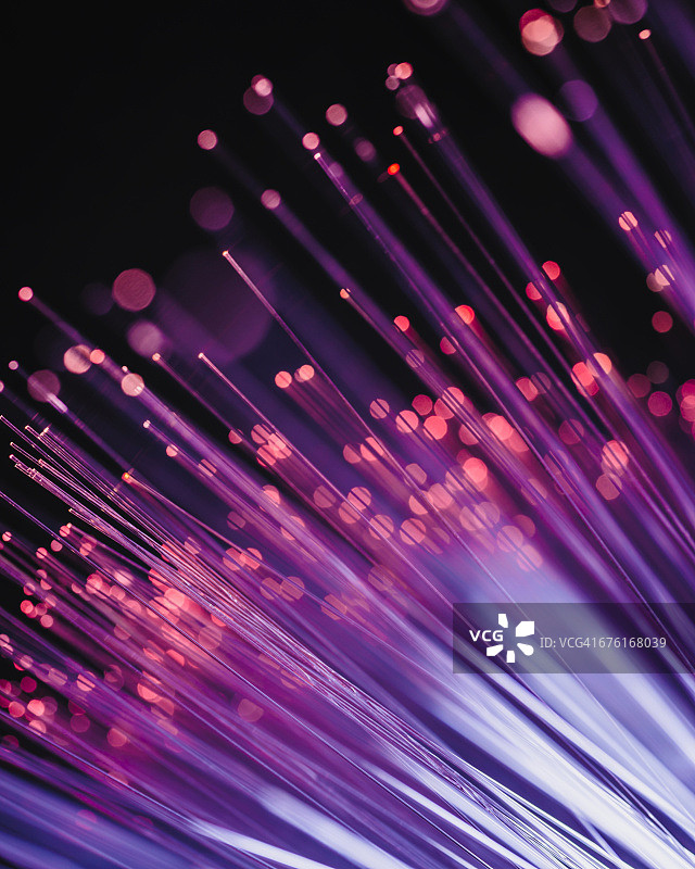 蓝色和粉色光纤电线图片素材