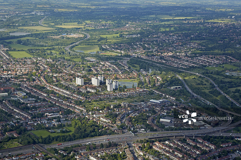伦敦 Snaresbrook 和 Woodford 的航拍图片素材