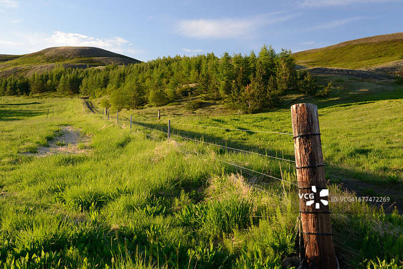 冰岛米湖的铁丝网图片素材