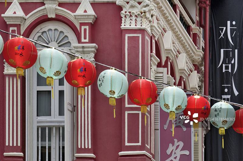 新加坡唐人街的装饰气球图片素材