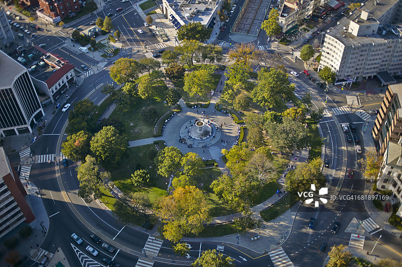 美国华盛顿特区杜邦环岛航拍照片图片素材