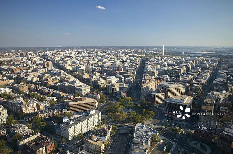 美国华盛顿特区杜邦环岛城市鸟瞰图片素材