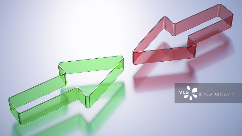 红绿箭头对立图片素材