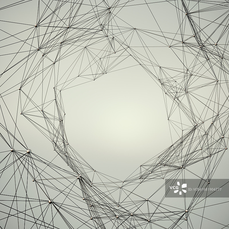 线条和球体的连接结构图片素材