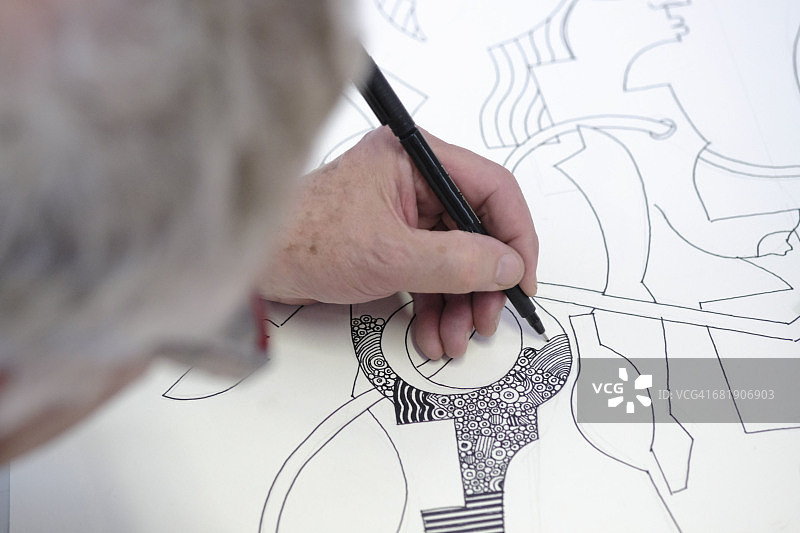 艺术家绘画特写图片素材