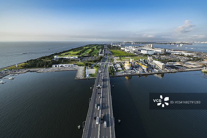 东京江户川上的桥梁图片素材