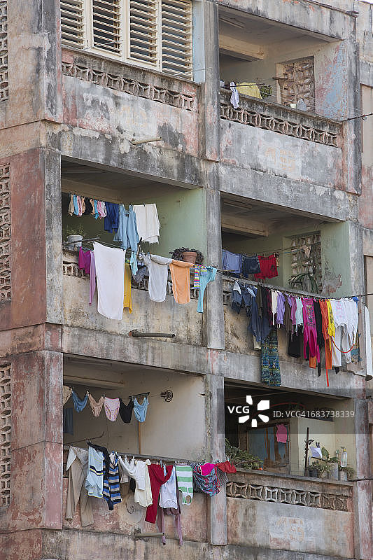 古巴特立尼达带有洗衣房的公寓楼图片素材