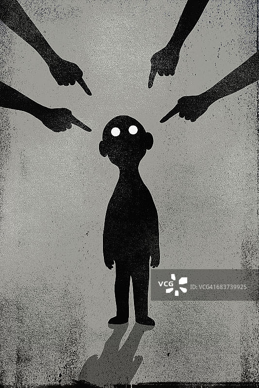 手指男孩的插画图片素材