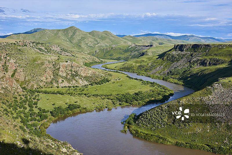 蒙古国鄂尔浑河峡谷图片素材