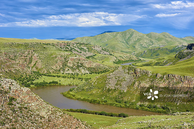 蒙古国鄂尔浑河峡谷图片素材