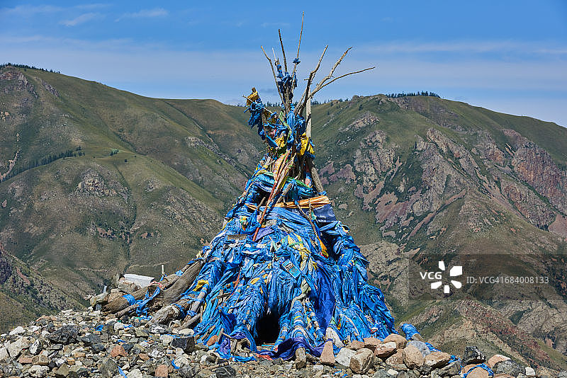 蒙古萨满教祭祀敖包图片素材