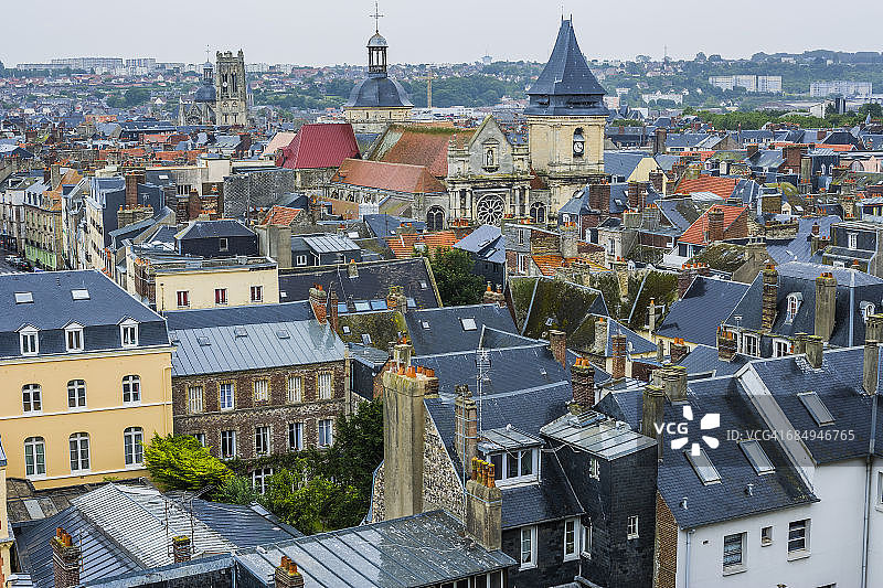 从城堡俯瞰城镇图片素材