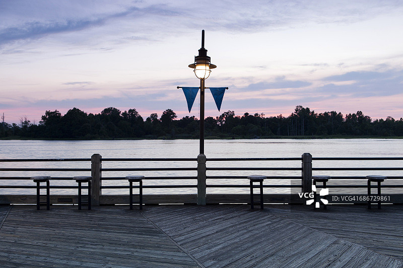 威尔明顿日落河畔图片素材