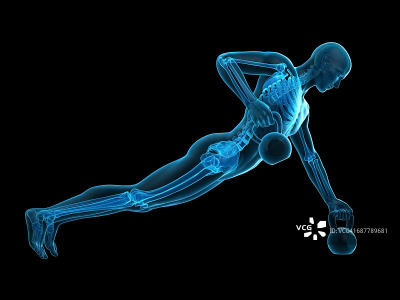 举起壶铃的人，插画图片素材