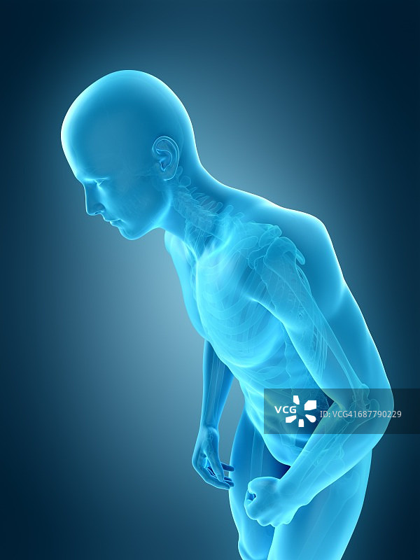 弯腰的人插画图片素材