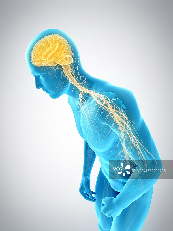 弯腰的人插画图片素材