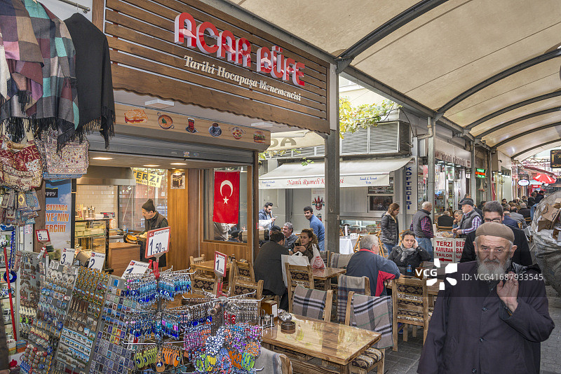 土耳其伊斯坦布尔锡尔凯吉的餐厅街图片素材