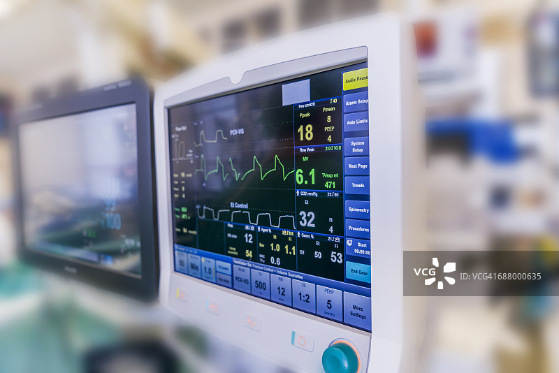 心脏外科手术期间使用的监视器图片素材
