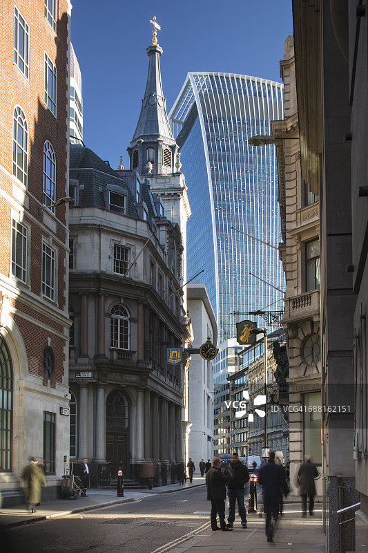 伦敦市的伦巴第街图片素材