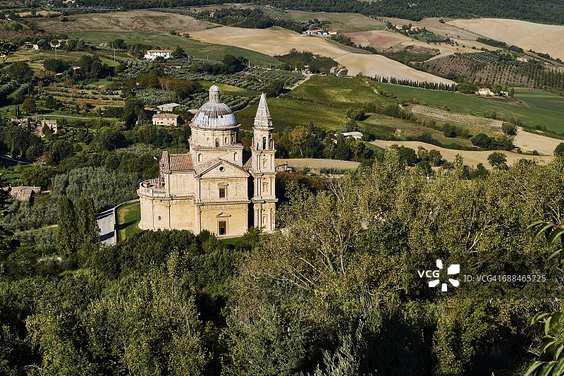 托斯卡纳蒙特普尔恰诺的圣比亚焦教堂图片素材