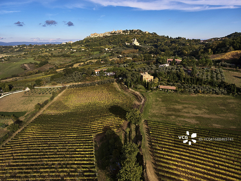 意大利托斯卡纳蒙特普尔恰诺葡萄酒产区图片素材