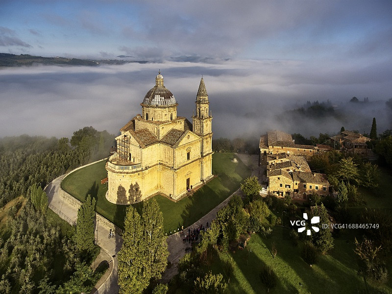 托斯卡纳蒙特普尔恰诺的圣比亚焦教堂图片素材
