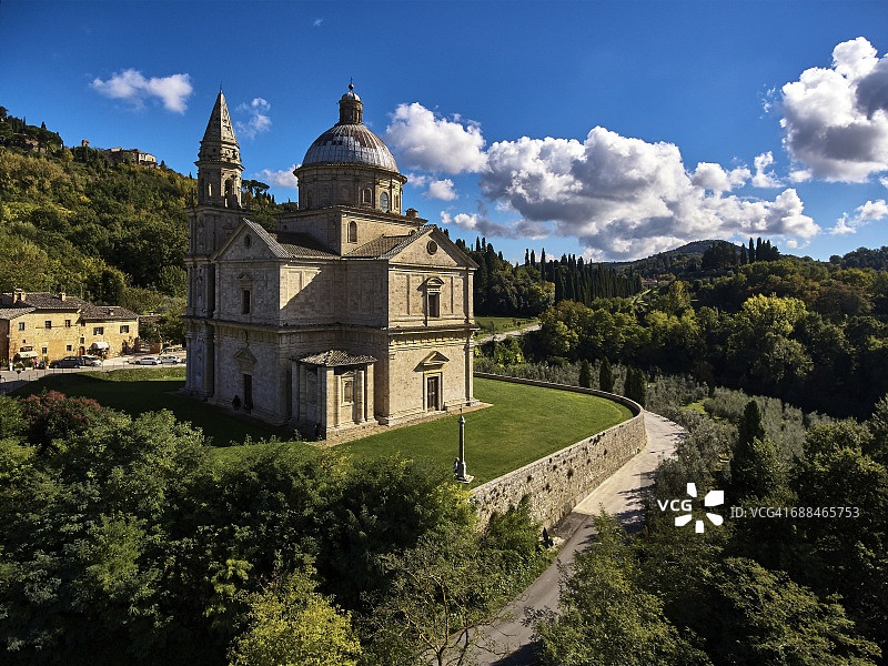 托斯卡纳蒙特普尔恰诺的圣比亚焦教堂图片素材