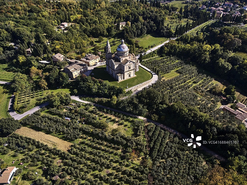 托斯卡纳蒙特普尔恰诺的圣比亚焦教堂图片素材