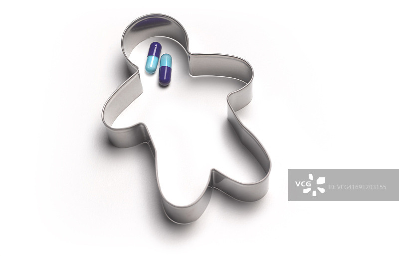 饼干模具中的抗抑郁药图片素材