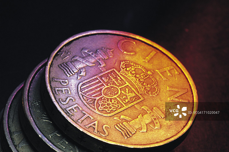 西班牙硬币图片素材