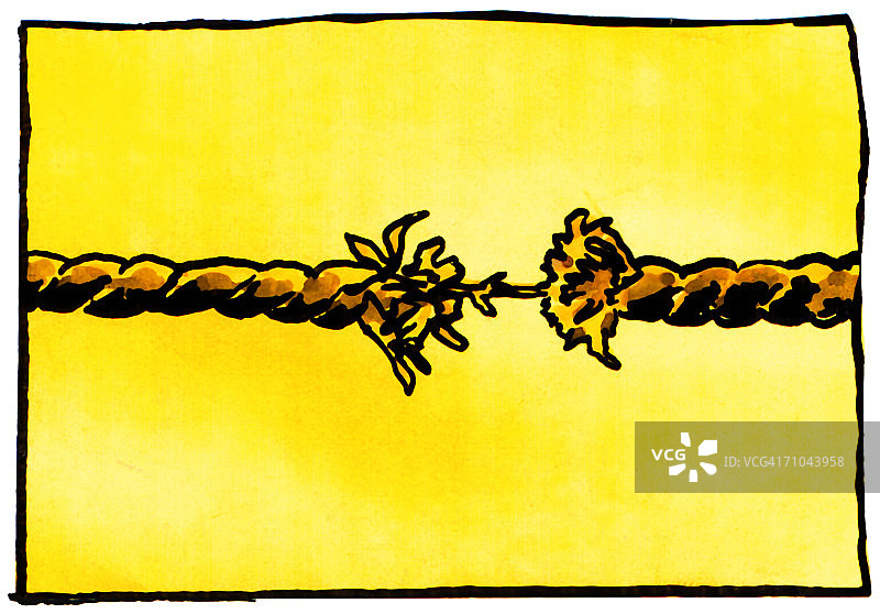 几乎断裂的绳索图片素材