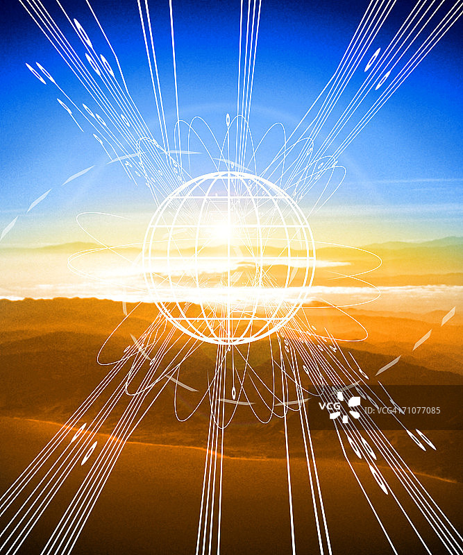 照射在地球上的阳光（数字生成）图片素材