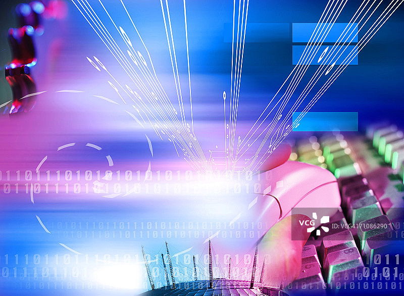 电脑鼠标与键盘（数字生成）图片素材