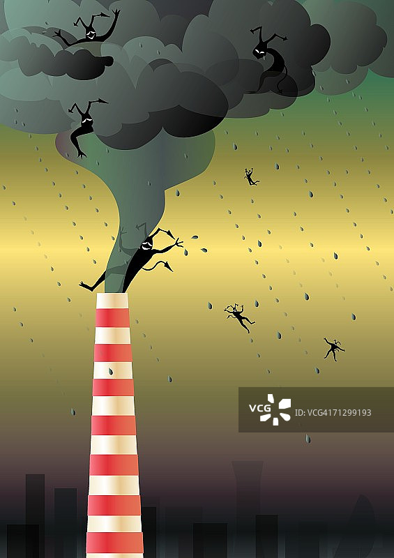 烟囱排放出有毒烟雾图片素材